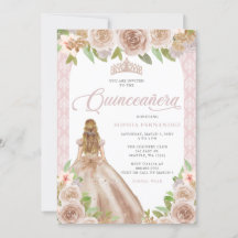 Blush Rose Gold Blumenprinzessin Tiara Quinceañera