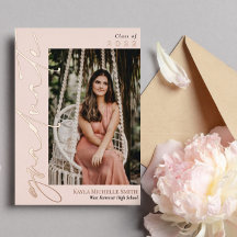 Blush Rose Gold Calligraphy Foto Abschluss