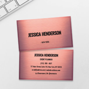 Blush Rose Gold Luxe Business Card Visitenkarte