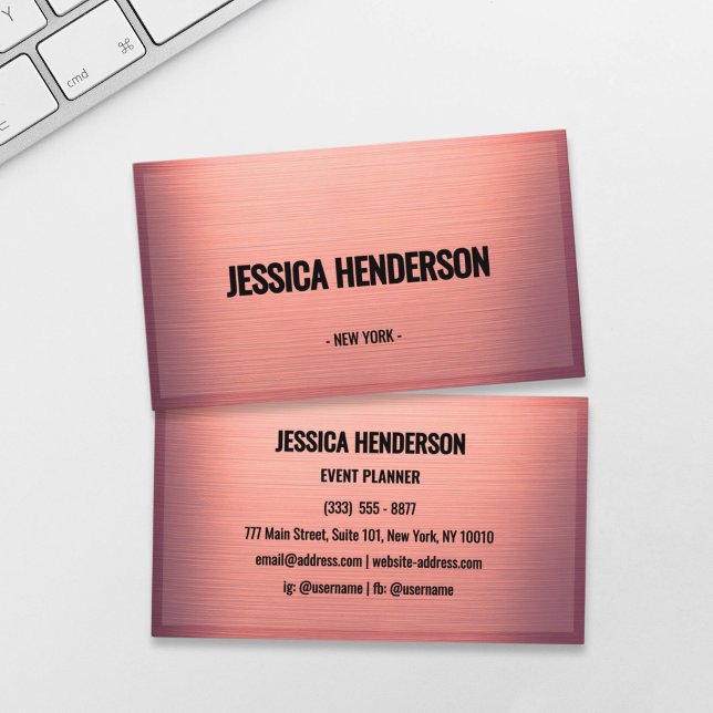 Blush Rose Gold Luxe Business Card Visitenkarte (Von Creator hochgeladen)