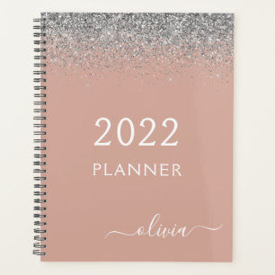 Blush Rose Gold Monogramme Pailleté Rose Argenté 2