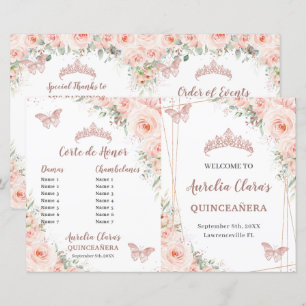 Blush Rose Gold Quinceanera Veranstaltungen Progra