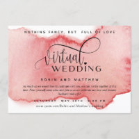 Blush Rose Gold Wasserfarbe, Online Virtual Weddin