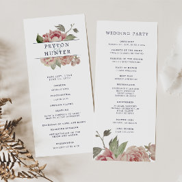 Blush Rose Hochzeitsprogramm Programm