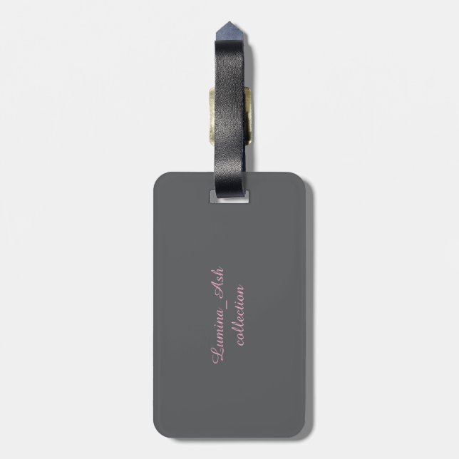 Blush Rose Luggage Tag — Lumina & Ash Collection Gepäckanhänger (Rückseite vertikal)