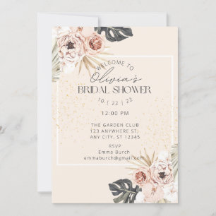 Blush Rose & Orchid Bridal Dusche Einladung
