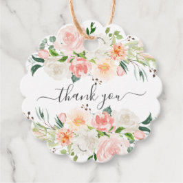 Blush Rose & Peonies Baby Dusche Gefallen Tag Geschenkanhänger
