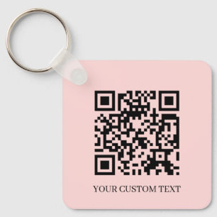 Blush Rose QR   Porte-clés personnalisable minimal