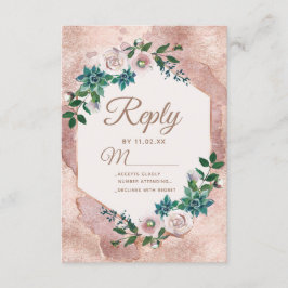 Blush Rose Rose Or Succulents Mariage RSVP