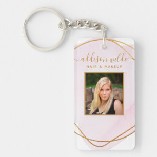 Blush Rose Script ID de salon cercle aquarelle or