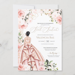 Blush Rose Sweet 16 Hübsch in Pink Schönes Gown Einladung