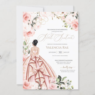 Blush Rose Sweet 16 Hübsch in Pink Schönes Gown Einladung