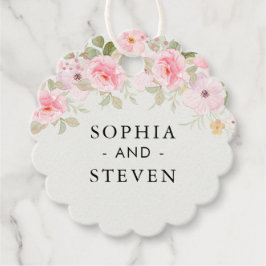 Blush Rose-Themed Elegant Wedding Geschenkanhänger