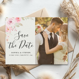 Blush Rose-Themed Elegant Wedding Postkarte