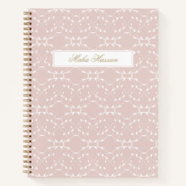 Blush Rose Vine Pattern Journal | Custom Name Notizbuch
