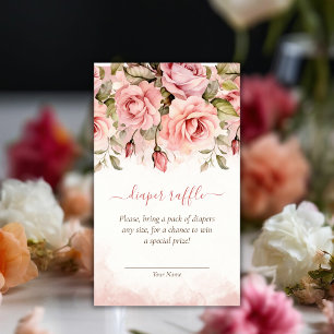 Blush Rose Wasserfarben Kinderdusche Windeln Winde Begleitkarte