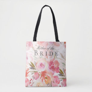 Blush Rose Wasserfarbene Blumenmutter der Braut Tasche