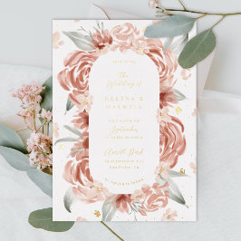 Blush Rose Wedding Gold Folieneinladung