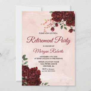 Blush Rote Rose Blumenruhestand Party laden Einladung