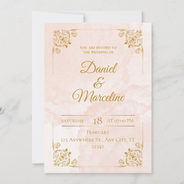 Blush Royale: Eine goldene Affäre mit einer Einlad Einladung (Vorderseite)