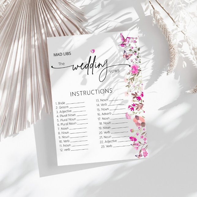 Blush Ruby Rose Wedding Vows Instructions Game (Von Creator hochgeladen)