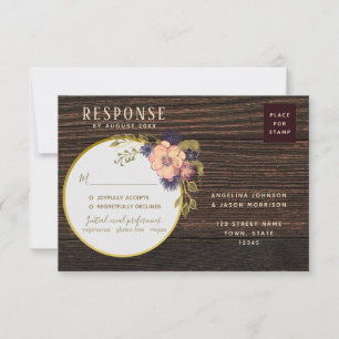 Blush Rücksendeadresse Hochzeit von rustikalem Hol RSVP Karte