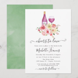Blush & Sage Blumenkohl Brautparty Weinverkostung Einladung