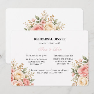 Blush-Sage-Champagner-Probeessen Einladung
