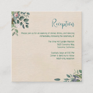 Blush Sage Floral Hochzeitsempfang Begleitkarte
