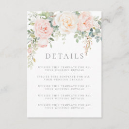Blush & Sage Floral Wedding Details Umschließkarte Begleitkarte
