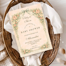 Blush Sage Rose Arch Baby Shower