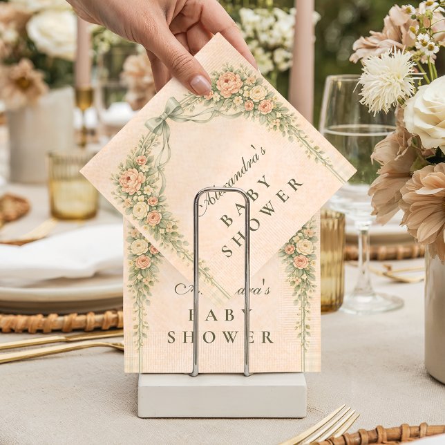 Blush Sage Rose Arch Baby Shower Serviette (Von Creator hochgeladen)