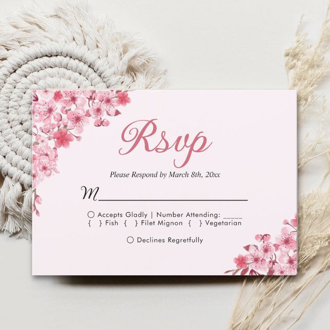 Blush Sakura Wedding – Spring Floral  RSVP (Von Creator hochgeladen)