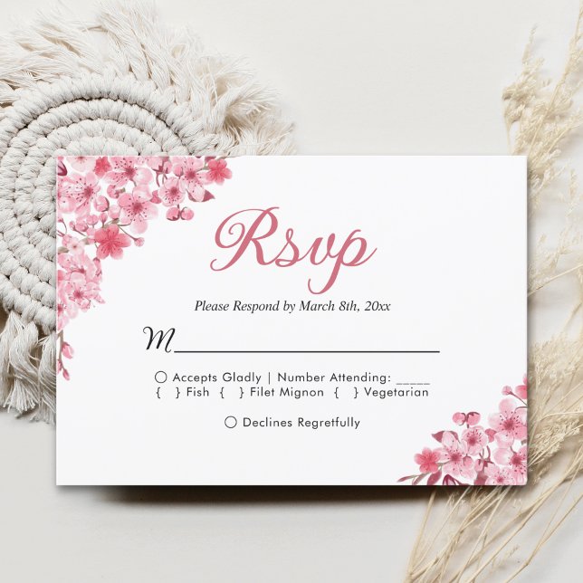 Blush Sakura Wedding – Spring Floral  RSVP (Von Creator hochgeladen)