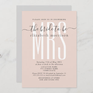Blush Script Bridal Dusche Einladung