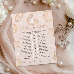 Blush Seashell "Wollt ihr lieber" Baby Duschspiel