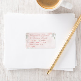 Blush Secret Garden Pink Rose Wedding Mailing Adressaufkleber