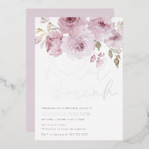 Blush & Silver Brautparty Bridal Brunch Folieneinladung