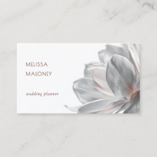 Blush Silver Magnolia White Business Card Visitenkarte