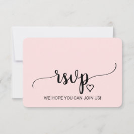 Blush Simple Calligraphy Song Request RSVP Card