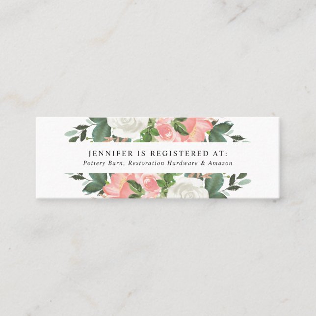 Blush Spring Floral | Cartes de liste de mariage (Devant)