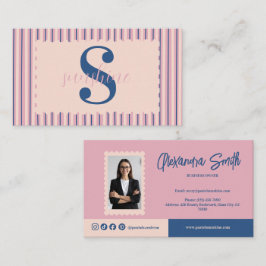 Blush-Streifen-Foto-Boutique-Branding Visitenkarte