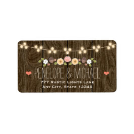 Blush String of Lights Rustische Hochzeit im Herbs Adressaufkleber