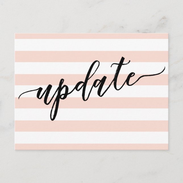 Blush Stripes Zurückgestellt bei Hochzeitsaktualis Postkarte (Vorderseite)