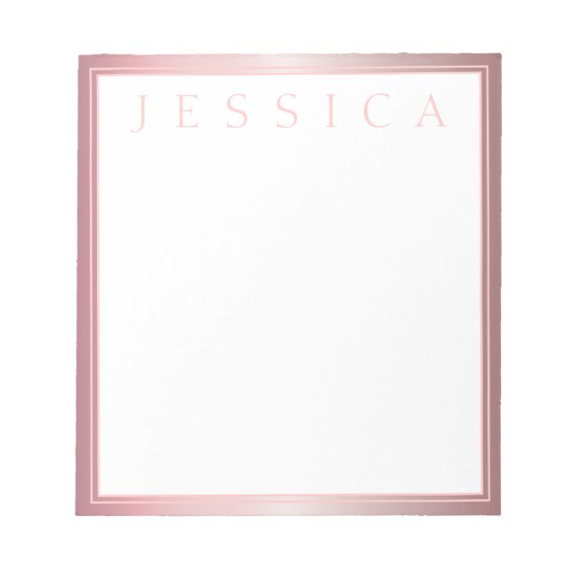 Blush & Subtile Rose Ombre | Ihr Name Notizblock (Vorderseite)
