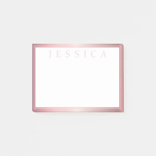 Blush & Subtile Rose Ombre | Ihr Name Post-it Klebezettel (Vorderseite)