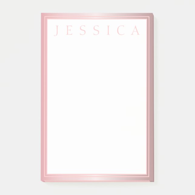 Blush & Subtile Rose Ombre | Ihr Name Post-it Klebezettel (Vorderseite)