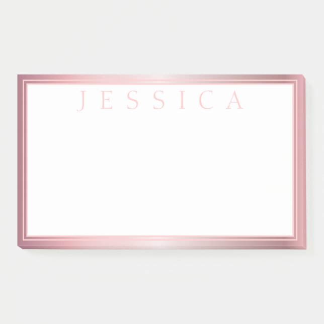 Blush & Subtile Rose Ombre | Ihr Name Post-it Klebezettel (Vorderseite)