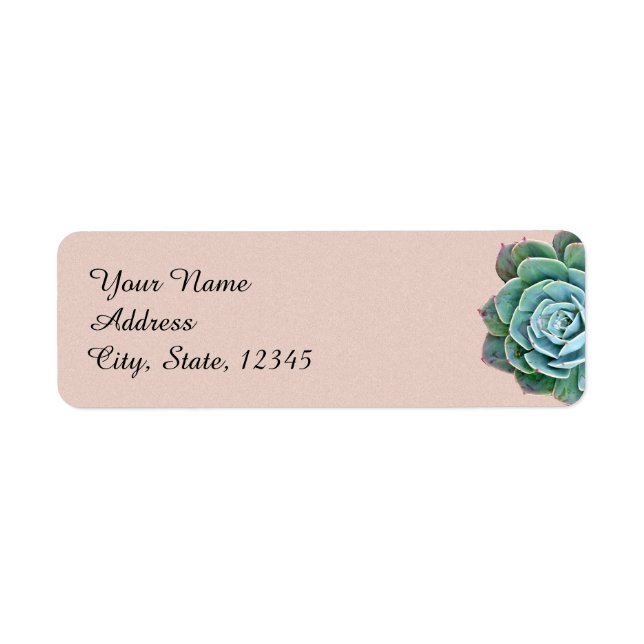 Blush Succulent Wedding Label (Vorne)