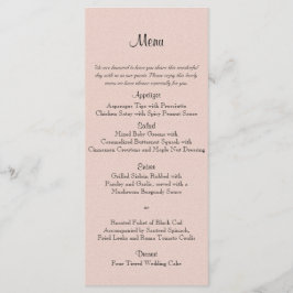 Blush Succulent Wedding Menu Menükarte